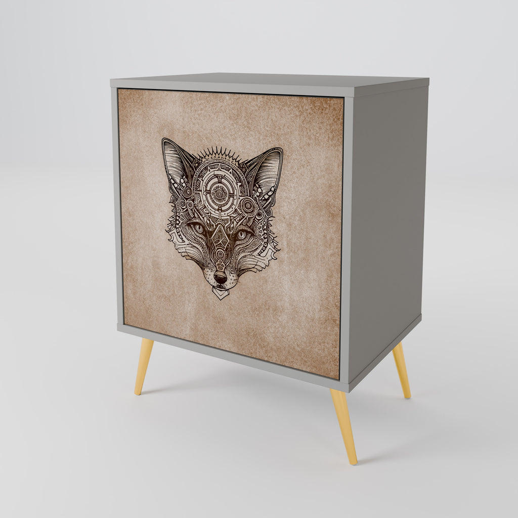 Aparador STEAMPUNK CLAN de 1 puerta en acabado gris