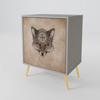 STEAMPUNK CLAN Aparador de 1 Puerta en Acabado Gris