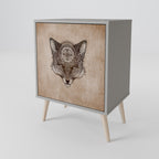 STEAMPUNK CLAN Aparador de 1 Puerta en Acabado Gris