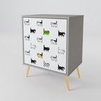 CATS COMPILATION 1-Door Sideboard in Grey Finish