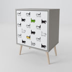 CATS COMPILATION 1-Door Sideboard in Grey Finish