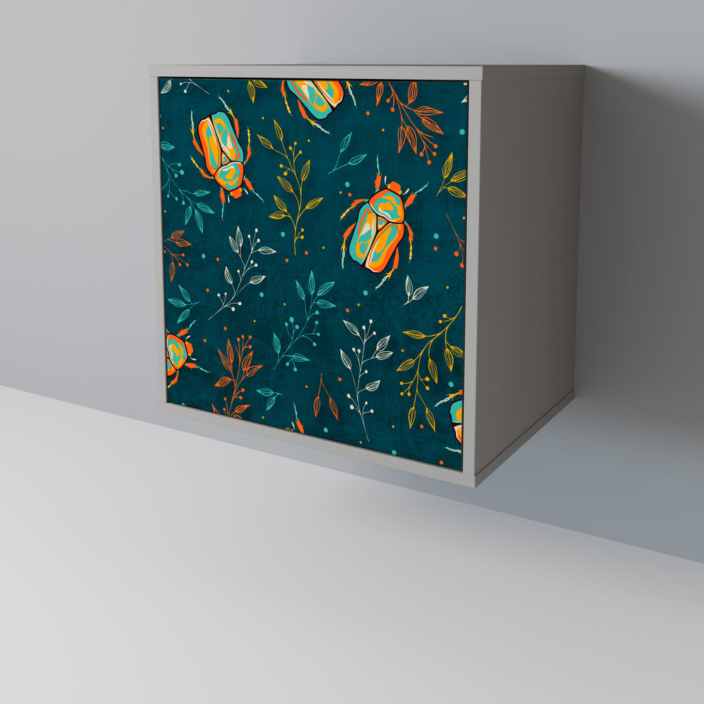 AUTUMN INSECTS 1-Door Sideboard in Grey Finish