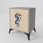 MYTHOLOGICAL CREATURES 1-Door Sideboard in Grey Finish