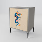 MYTHOLOGICAL CREATURES 1-Door Sideboard in Grey Finish