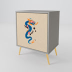 MYTHOLOGICAL CREATURES 1-Door Sideboard in Grey Finish