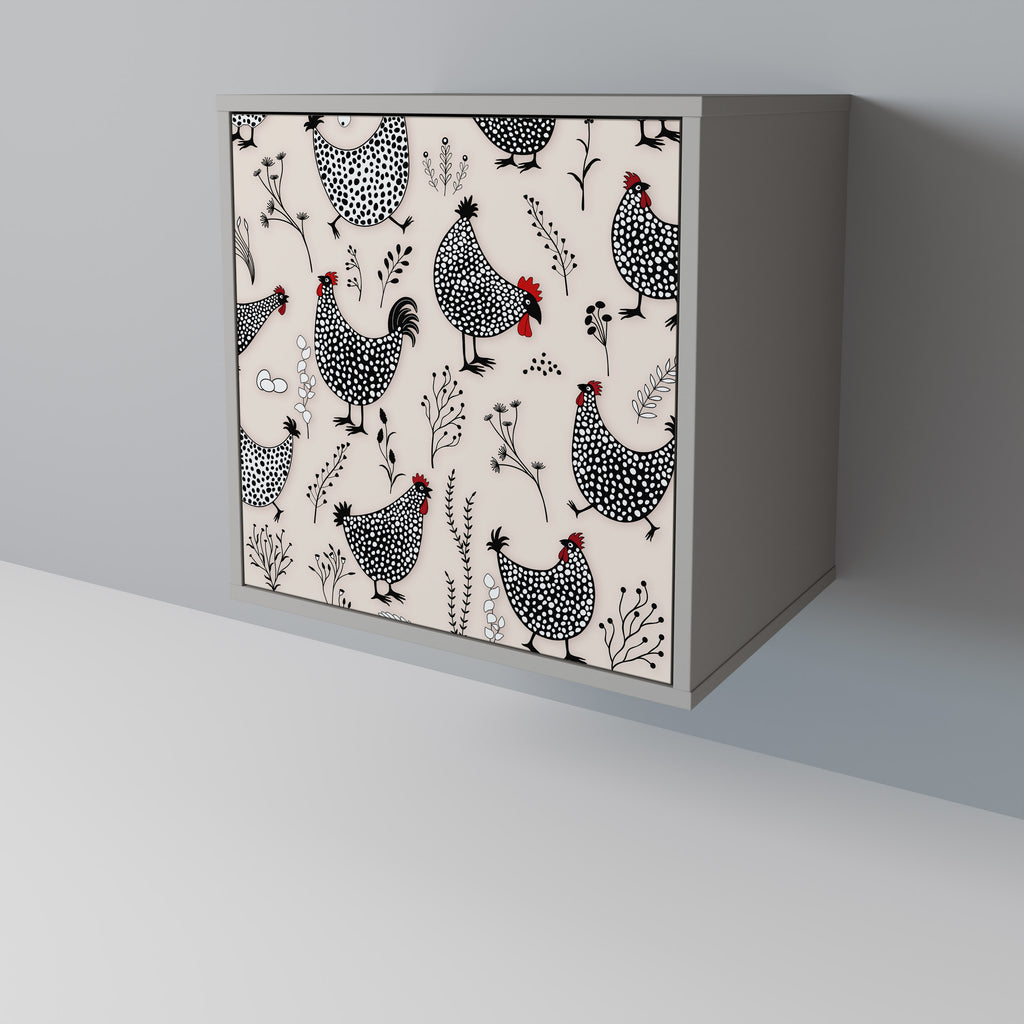 Aparador HAPPY HENS de 1 puerta en acabado gris