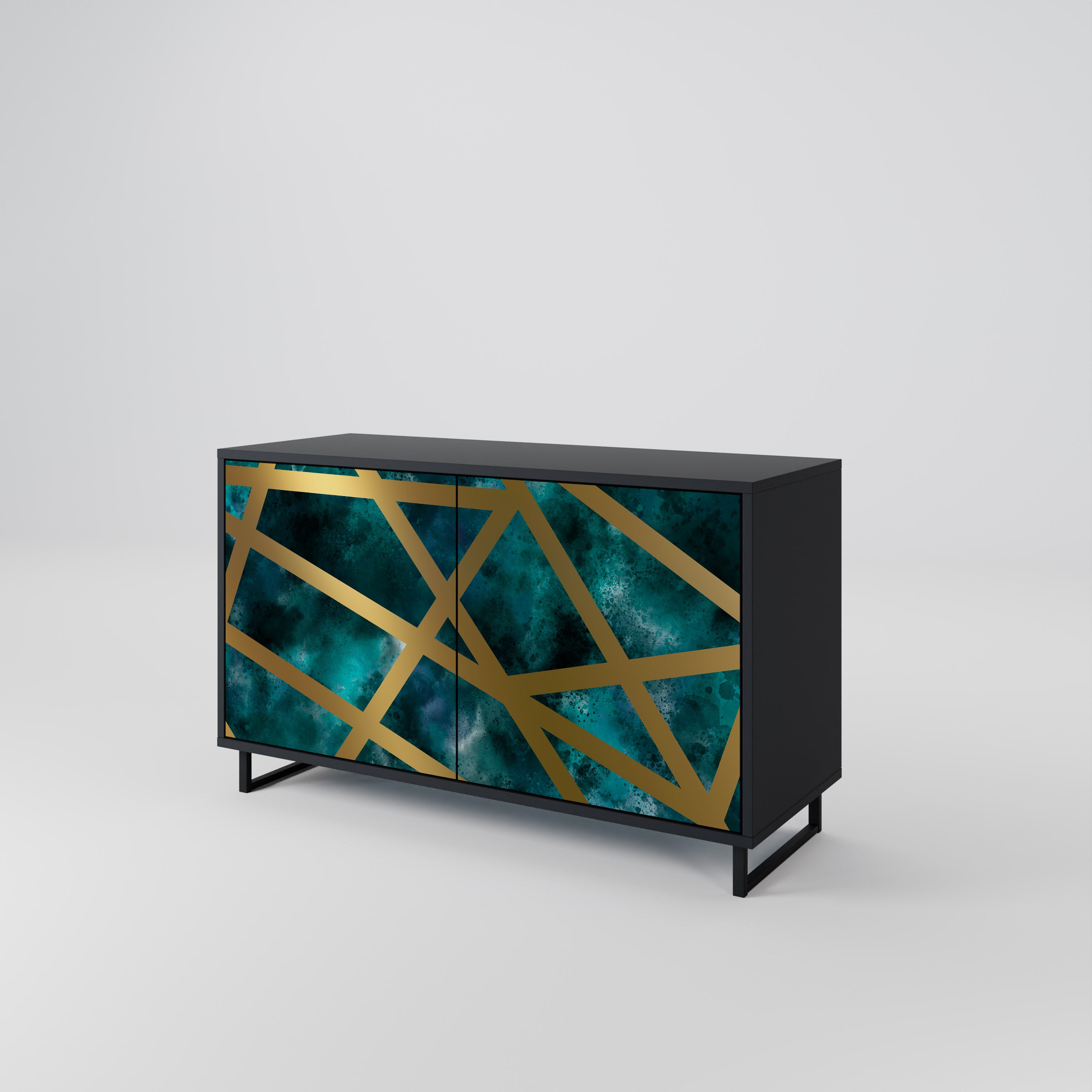 THE LABYRINTH OF GOLD 2-Door Sideboard in Black Finish