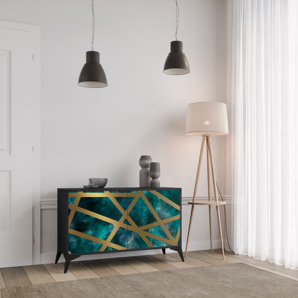 THE LABYRINTH OF GOLD 2-Door Sideboard in Black Finish