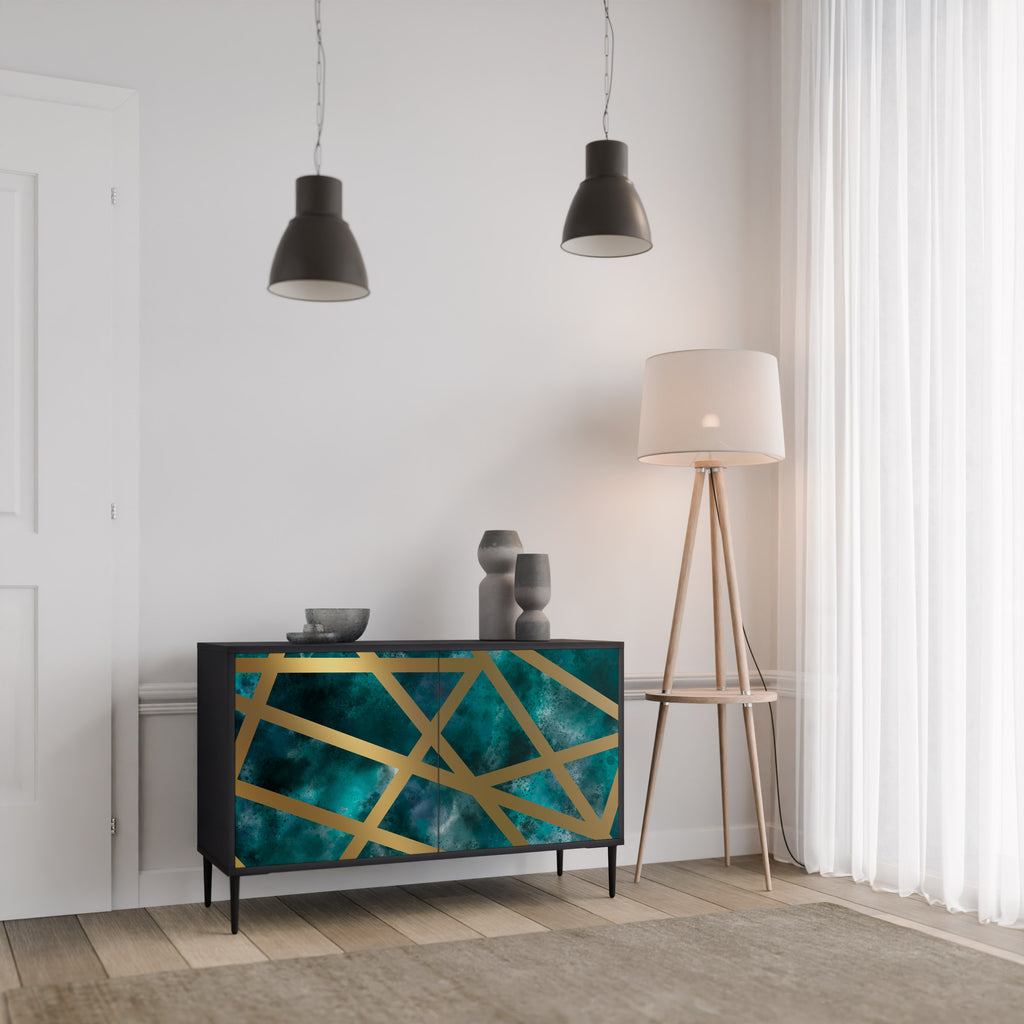 THE LABYRINTH OF GOLD 2-Door Sideboard in Black Finish