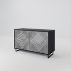 POLYGONAL ARTISTRY 2-Door Sideboard in Black Finish
