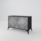 POLYGONAL ARTISTRY 2-Door Sideboard in Black Finish