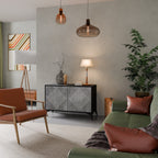 POLYGONAL ARTISTRY 2-Door Sideboard in Black Finish