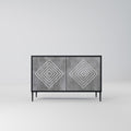 POLYGONAL ARTISTRY 2-Door Sideboard in Black Finish