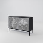 POLYGONAL ARTISTRY 2-Door Sideboard in Black Finish
