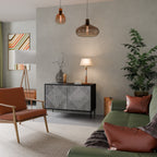 POLYGONAL ARTISTRY 2-Door Sideboard in Black Finish