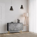 POLYGONAL ARTISTRY 2-Door Sideboard in Black Finish