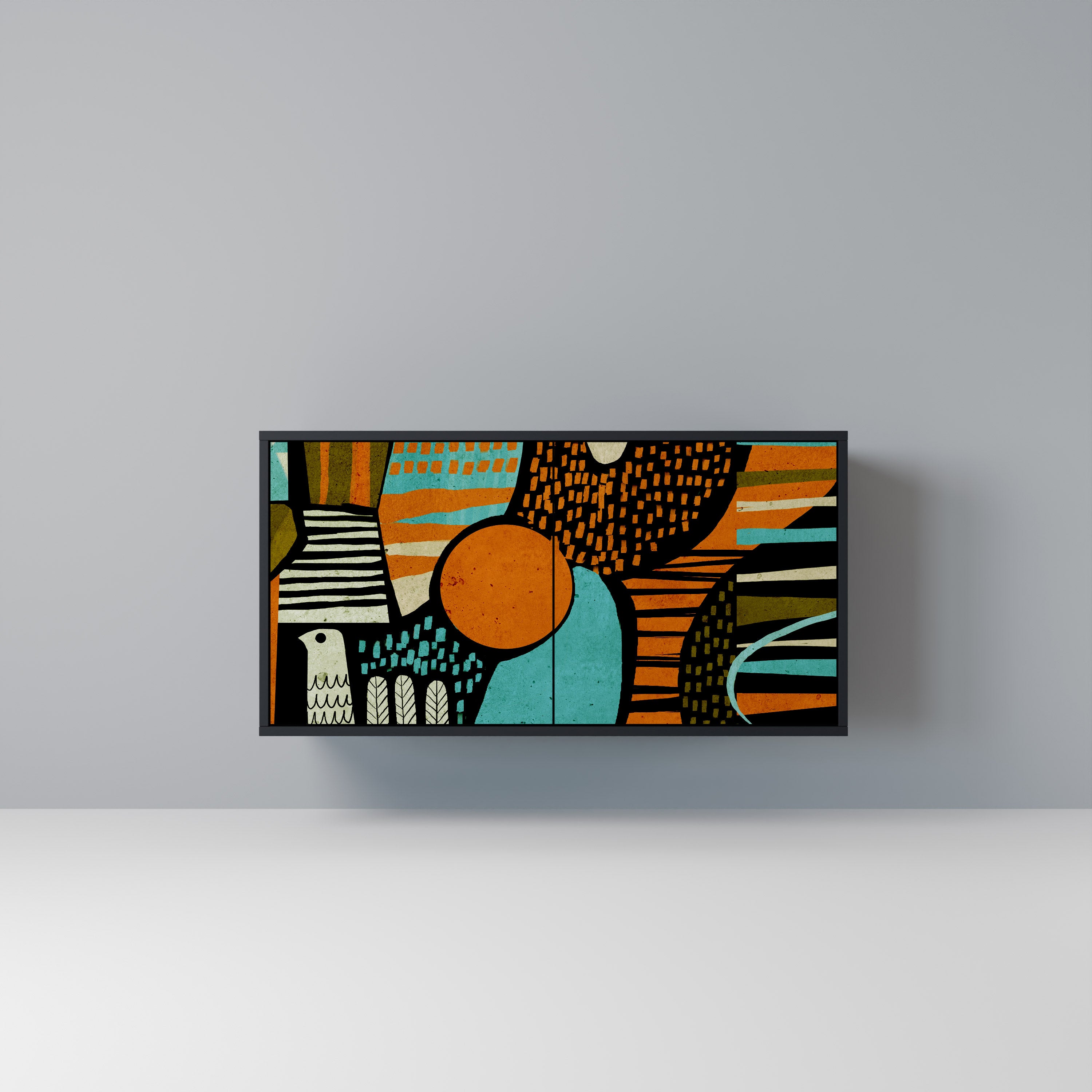 GEODE GLIMMER 2-Door Sideboard in Black Finish