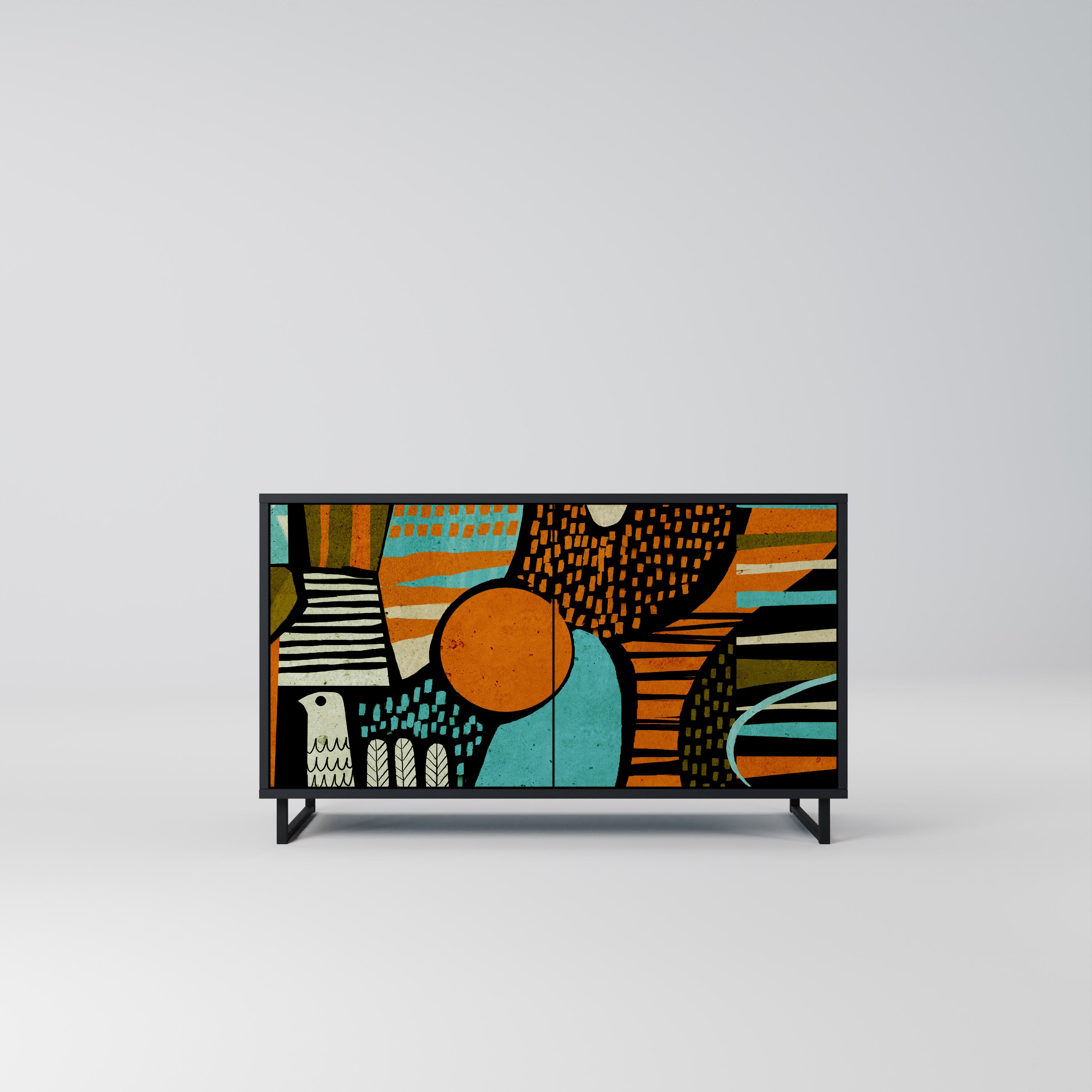 GEODE GLIMMER 2-Door Sideboard in Black Finish