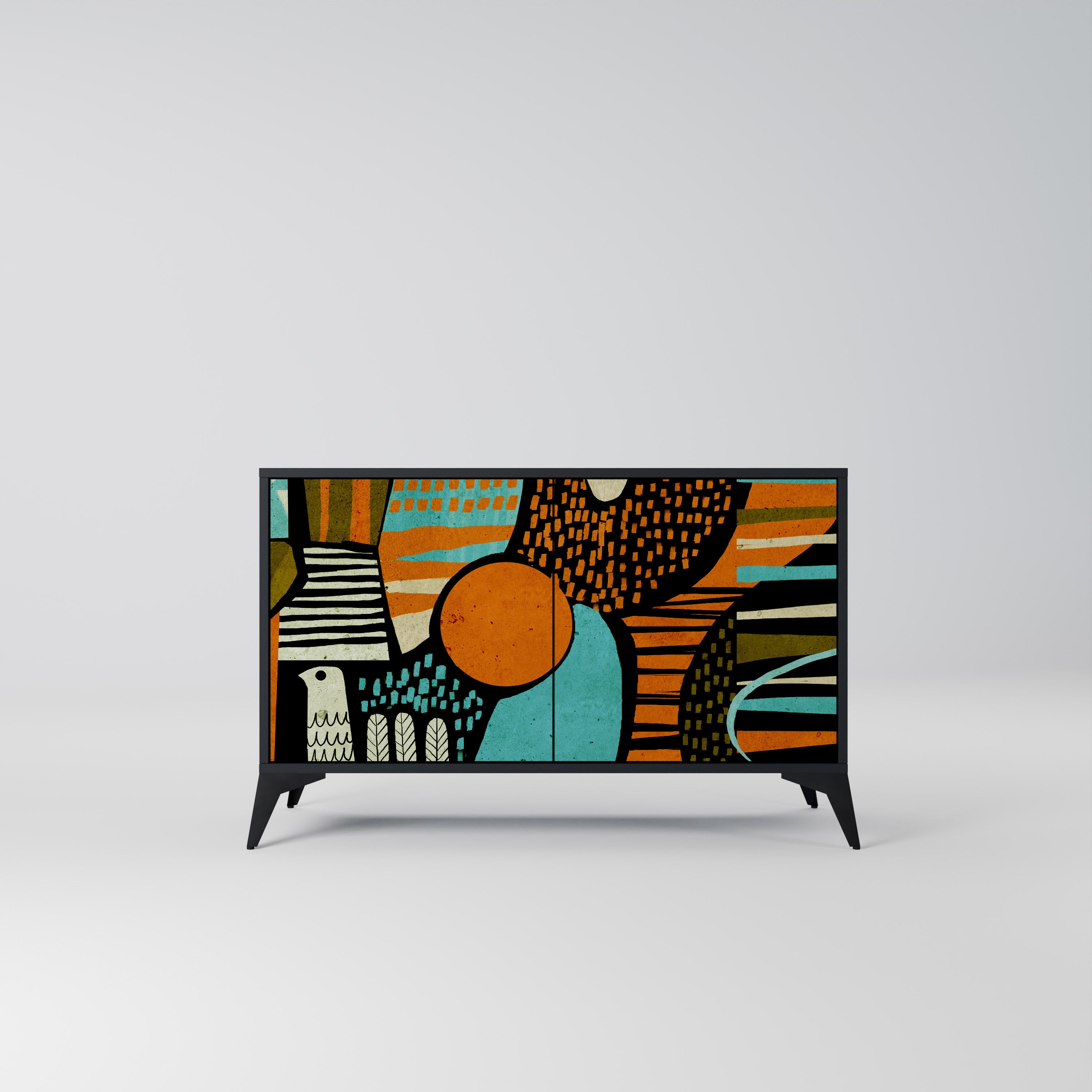 GEODE GLIMMER 2-Door Sideboard in Black Finish