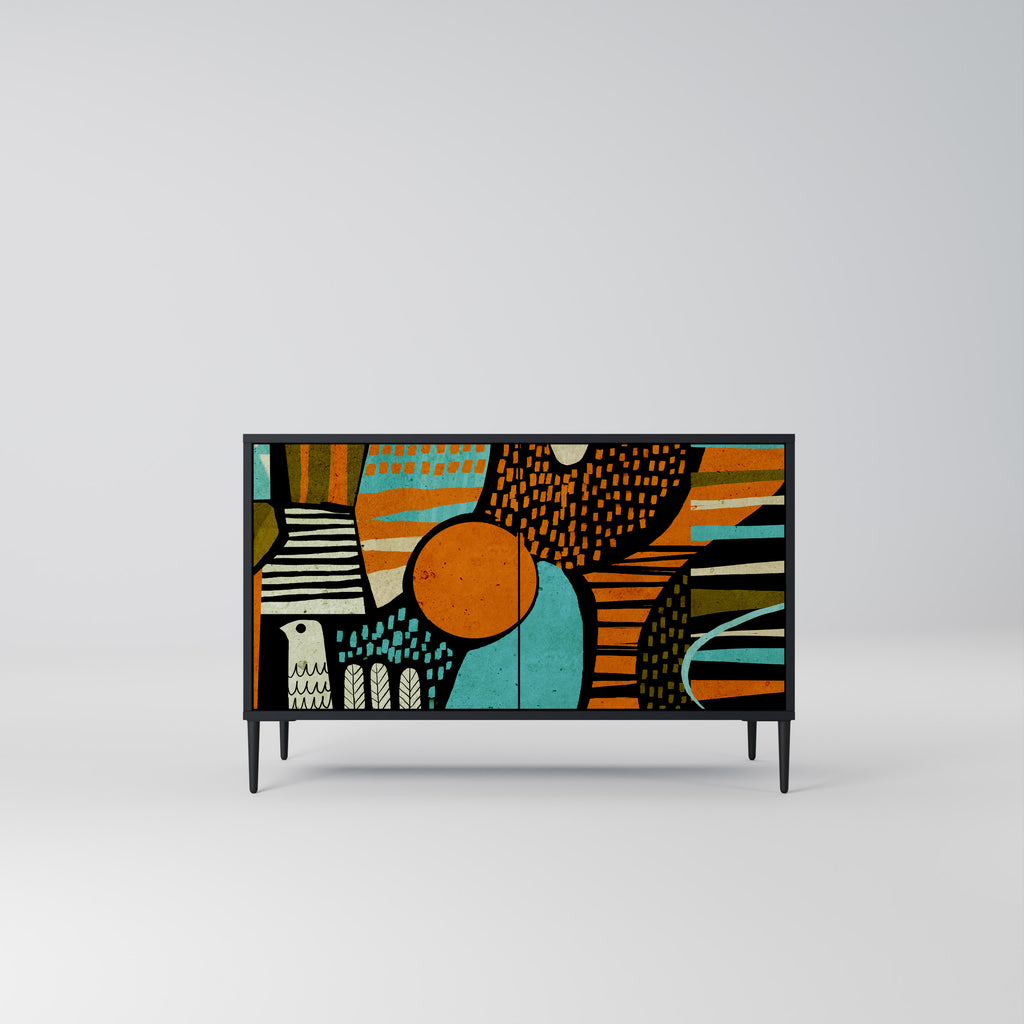 GEODE GLIMMER 2-Door Sideboard in Black Finish