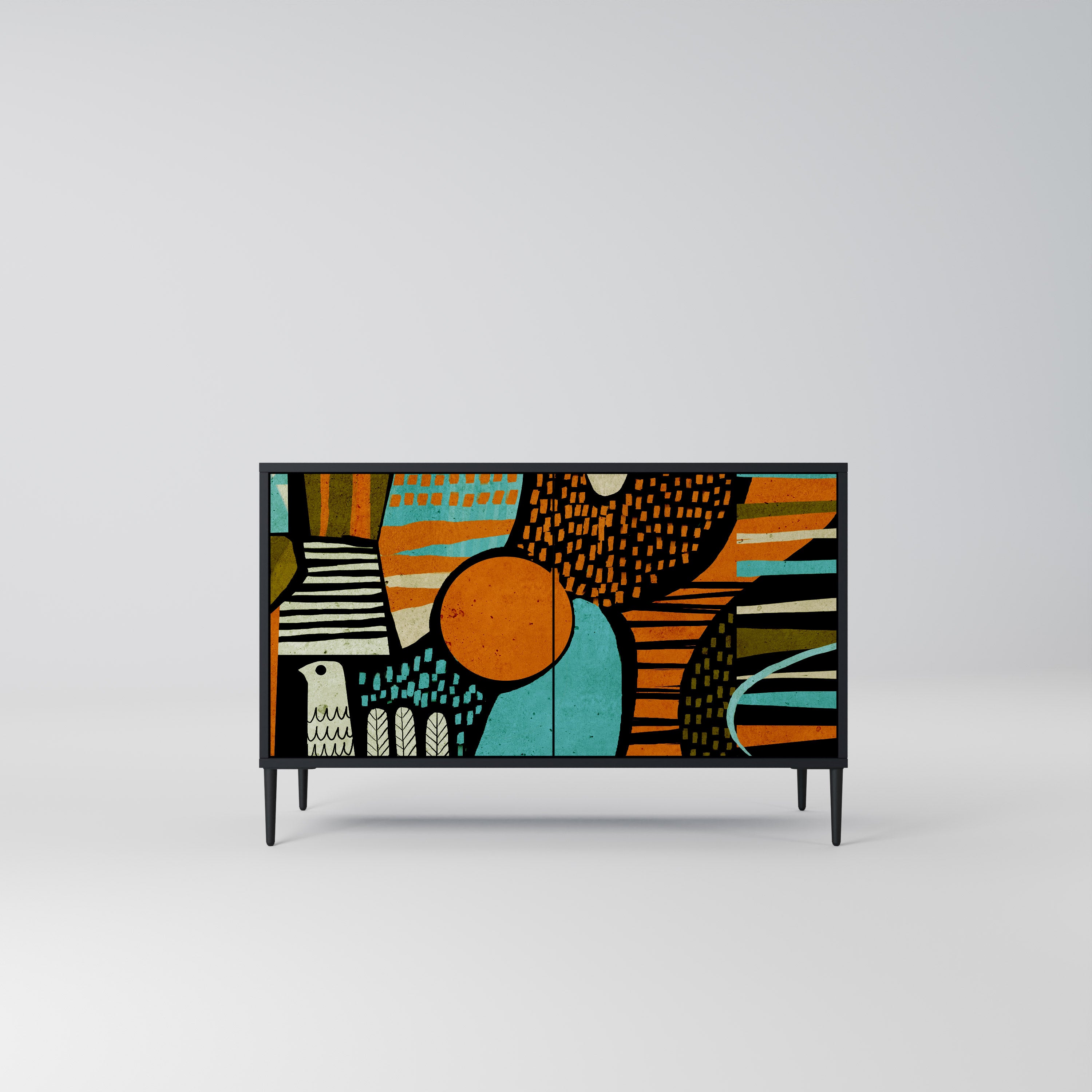 GEODE GLIMMER 2-Door Sideboard in Black Finish