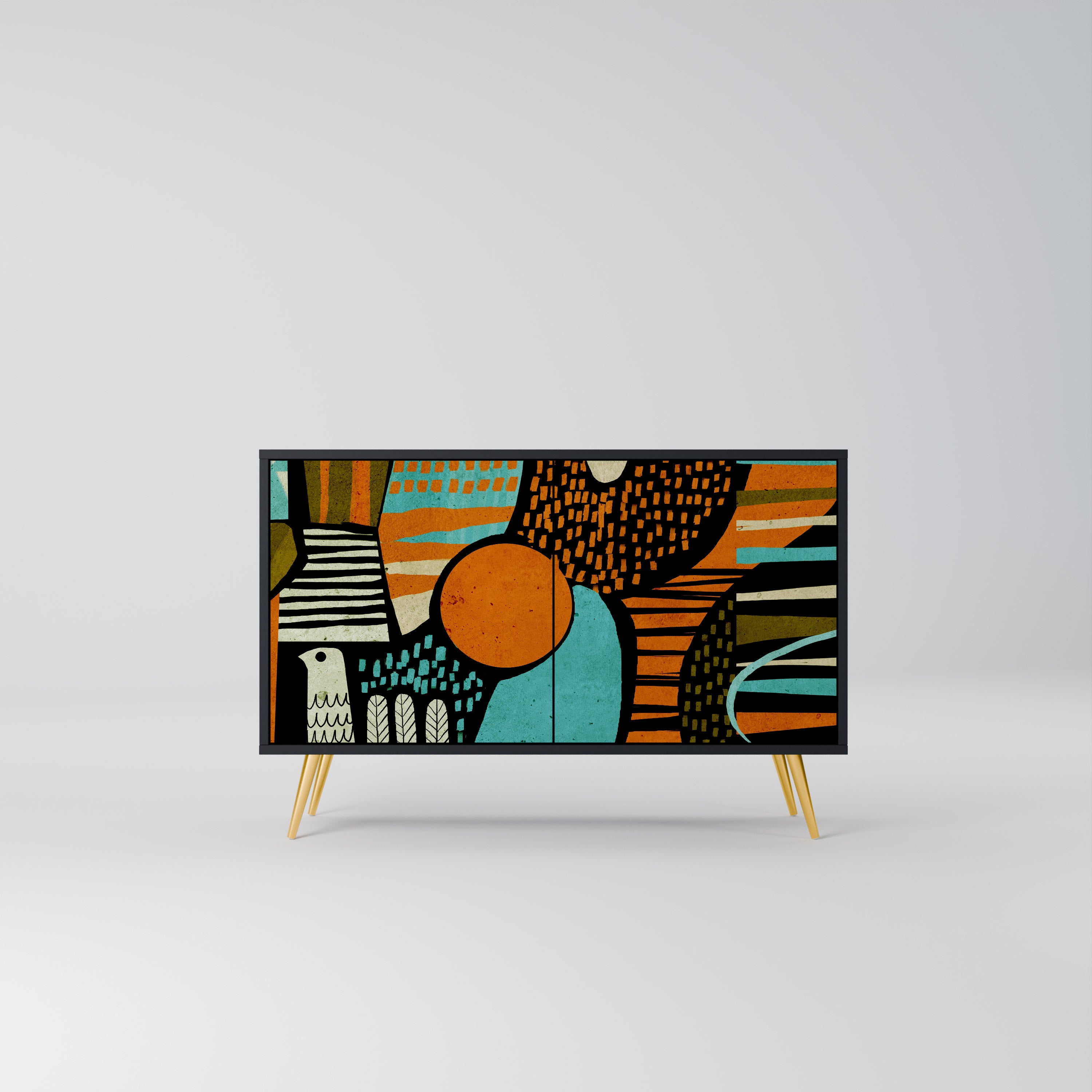 GEODE GLIMMER 2-Door Sideboard in Black Finish