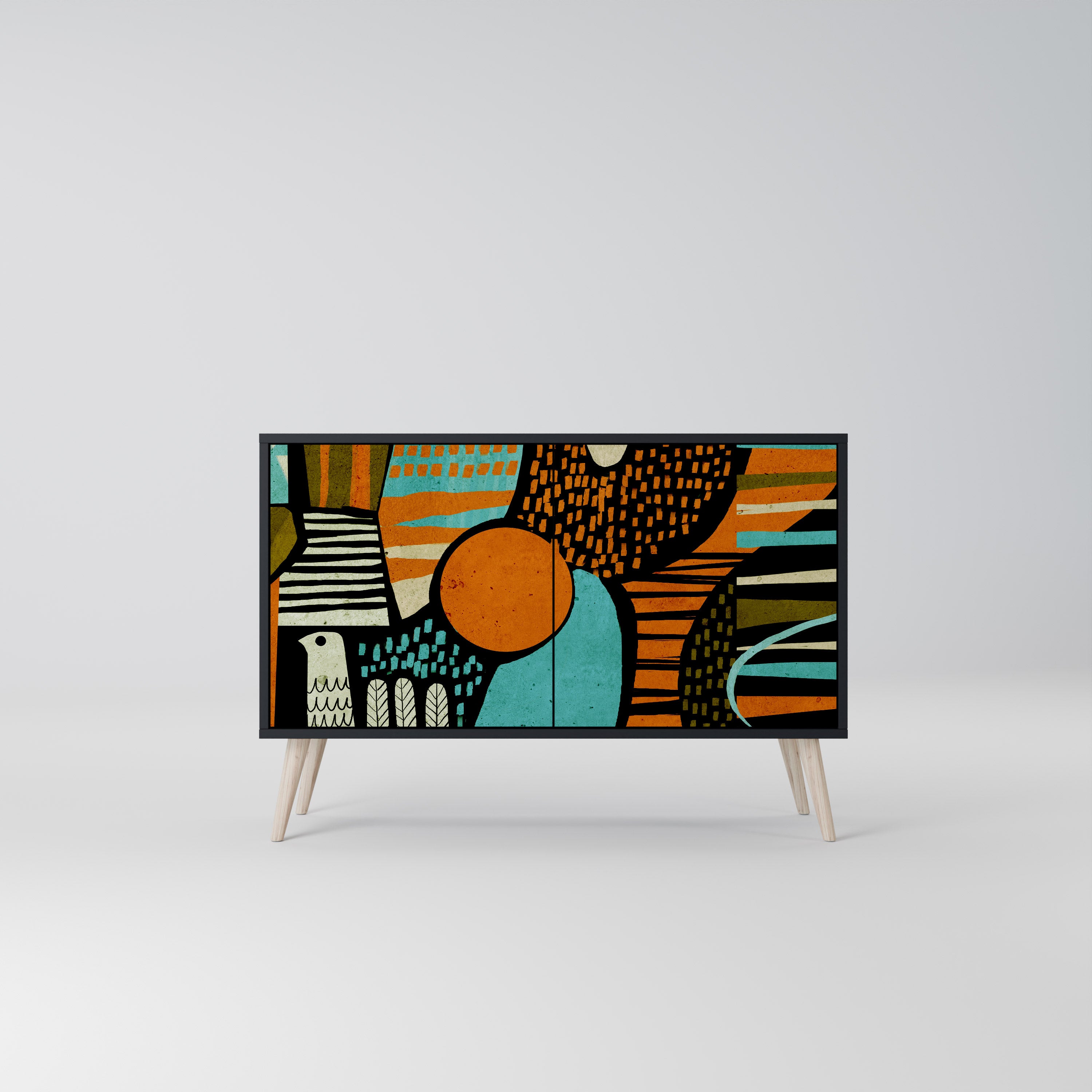 GEODE GLIMMER 2-Door Sideboard in Black Finish