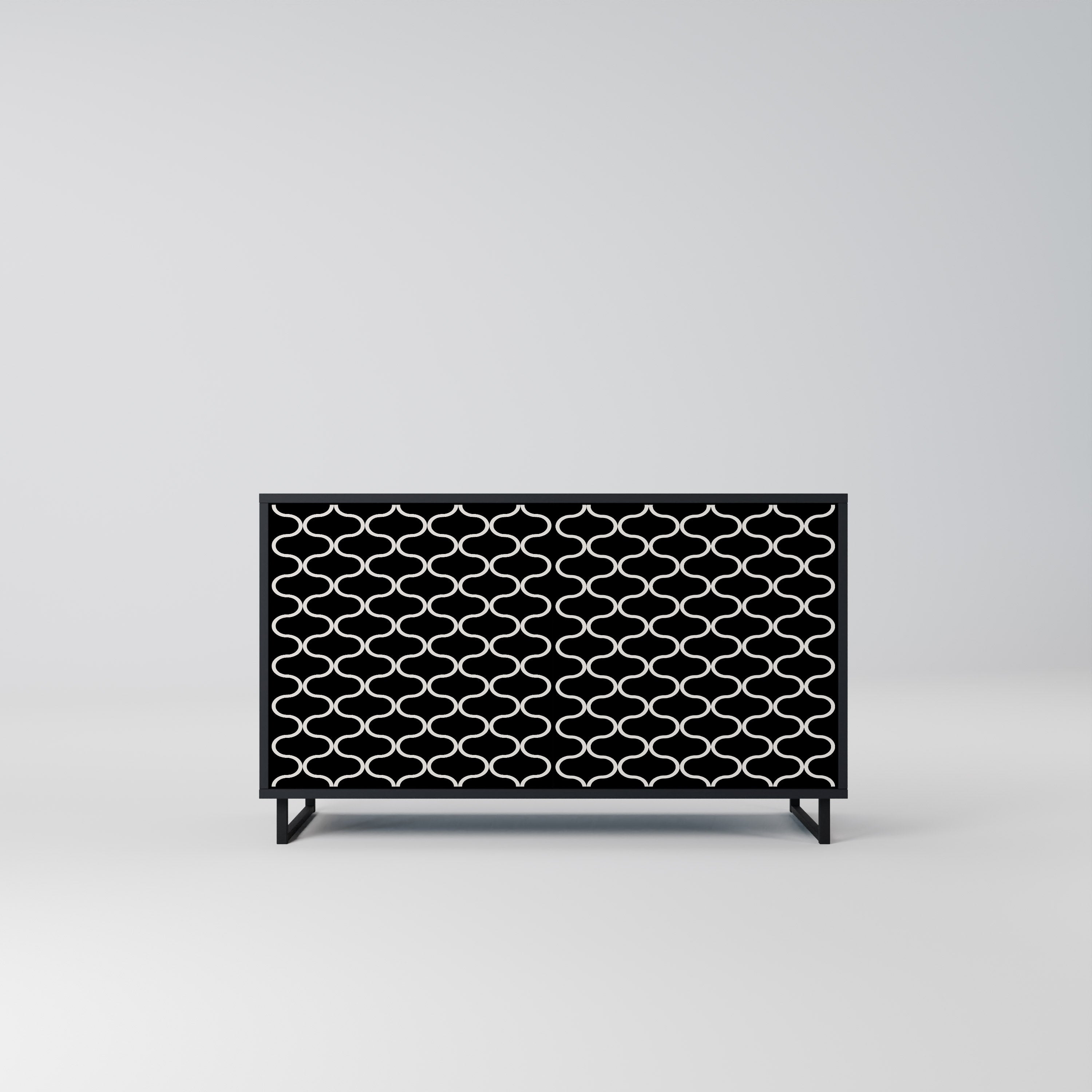 TESSELATED BLACKNESS 2-Door Sideboard in Black Finish