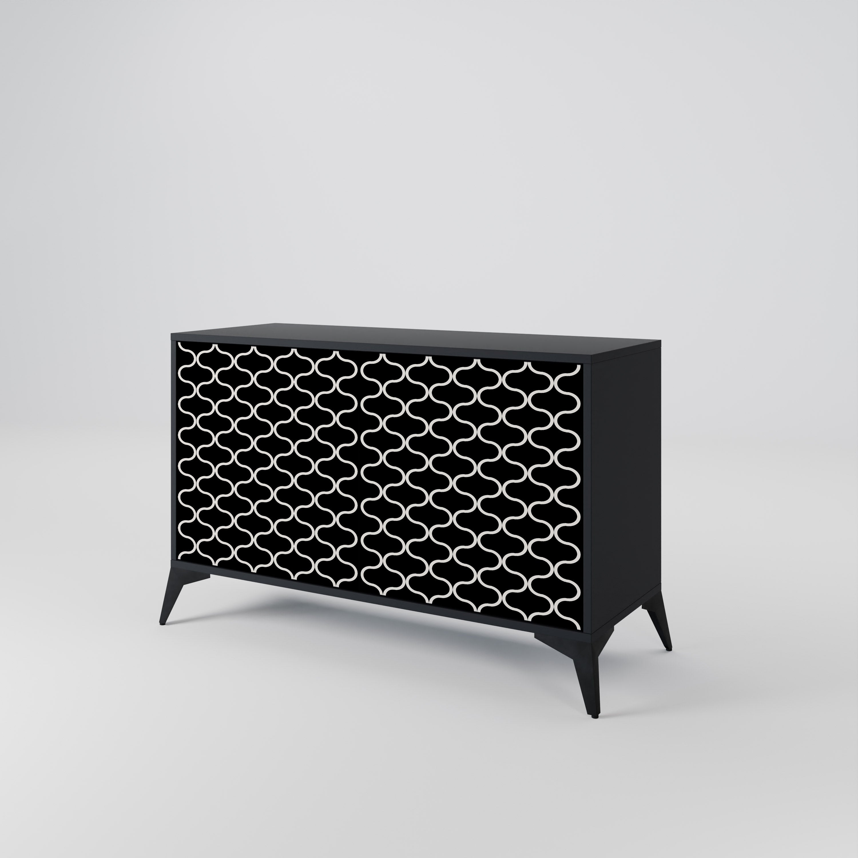 TESSELATED BLACKNESS 2-Door Sideboard in Black Finish