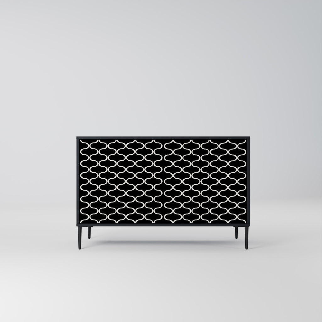 TESSELATED BLACKNESS 2-Door Sideboard in Black Finish