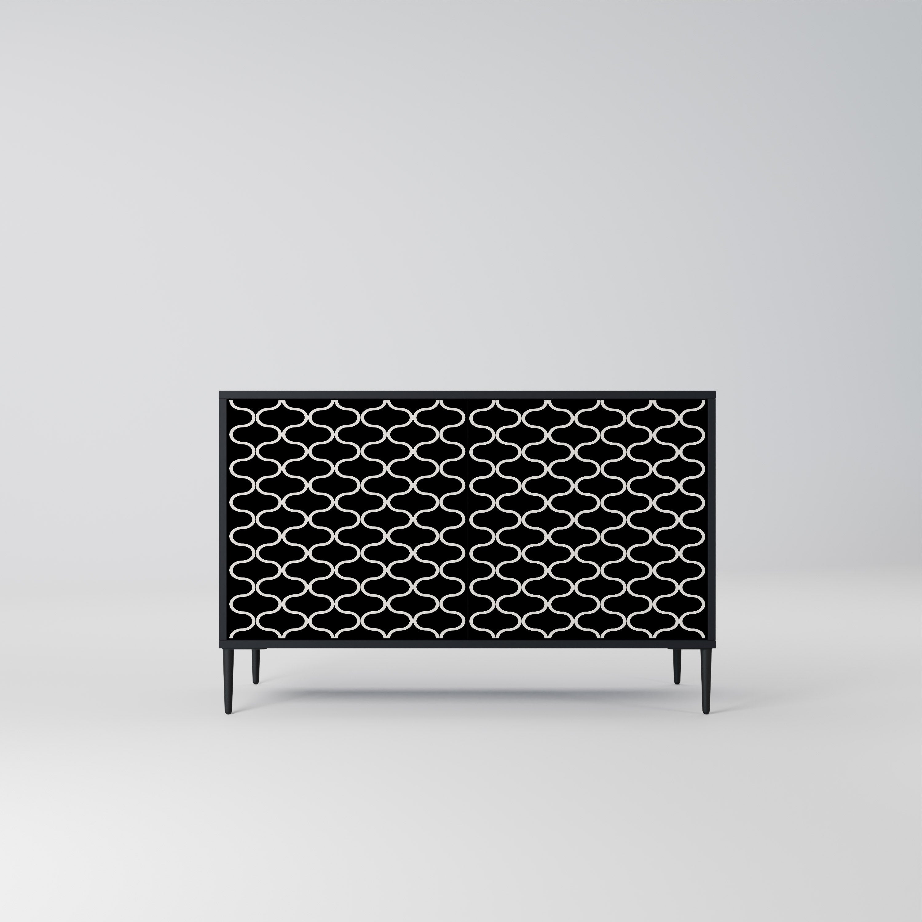 TESSELATED BLACKNESS 2-Door Sideboard in Black Finish