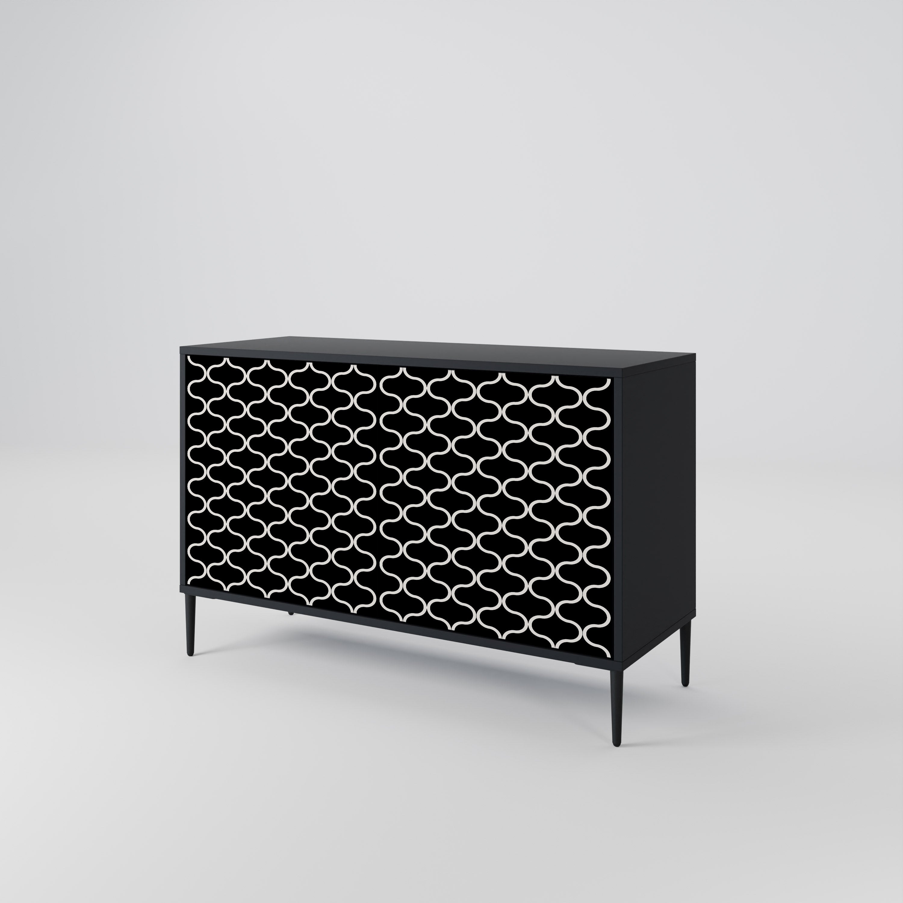TESSELATED BLACKNESS 2-Door Sideboard in Black Finish