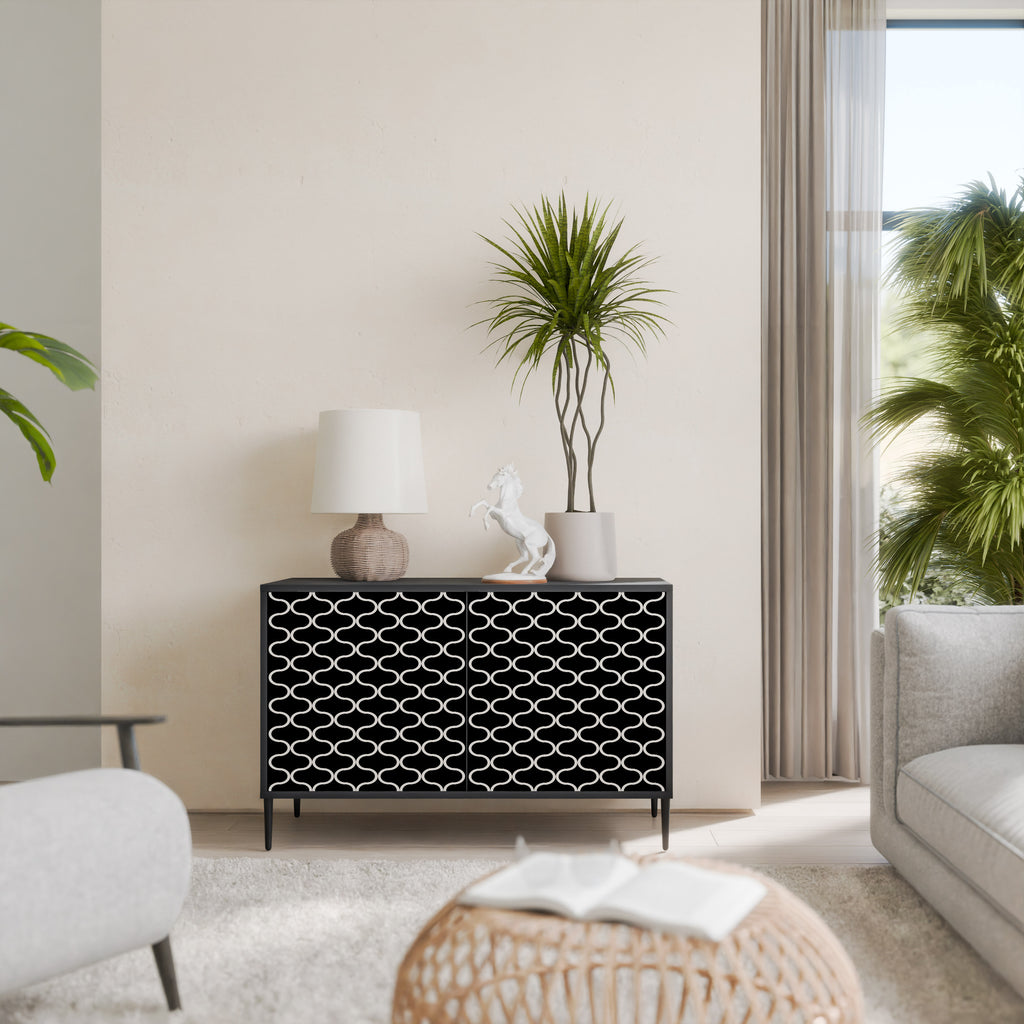 TESSELATED BLACKNESS 2-Door Sideboard in Black Finish