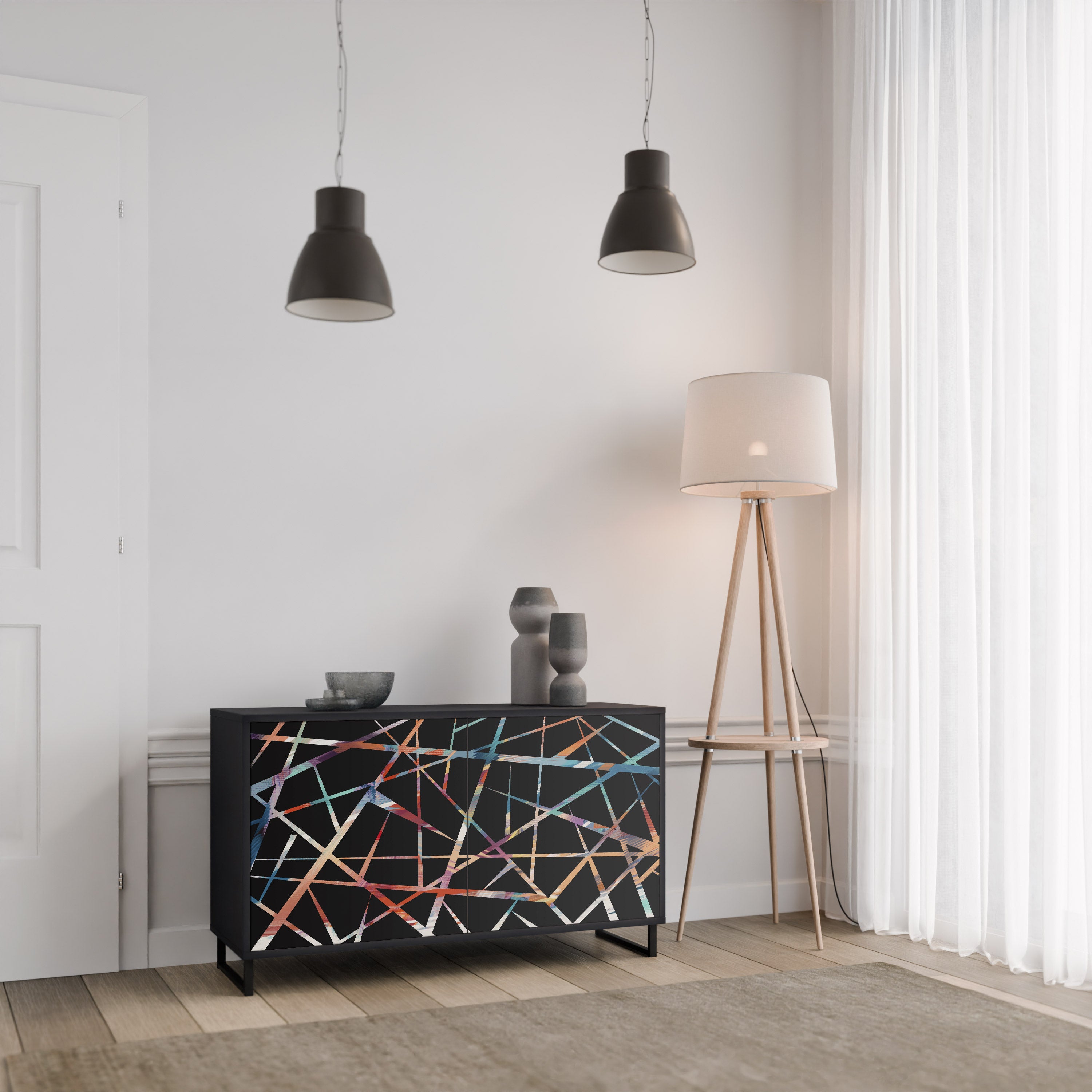POLYGON VERVE 2-Door Sideboard in Black Finish
