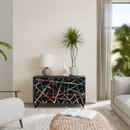 POLYGON VERVE Aparador de 2 Puertas en Acabado Negro