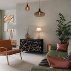 POLYGON VERVE Aparador de 2 Puertas en Acabado Negro