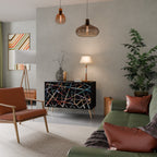 POLYGON VERVE Aparador de 2 Puertas en Acabado Negro