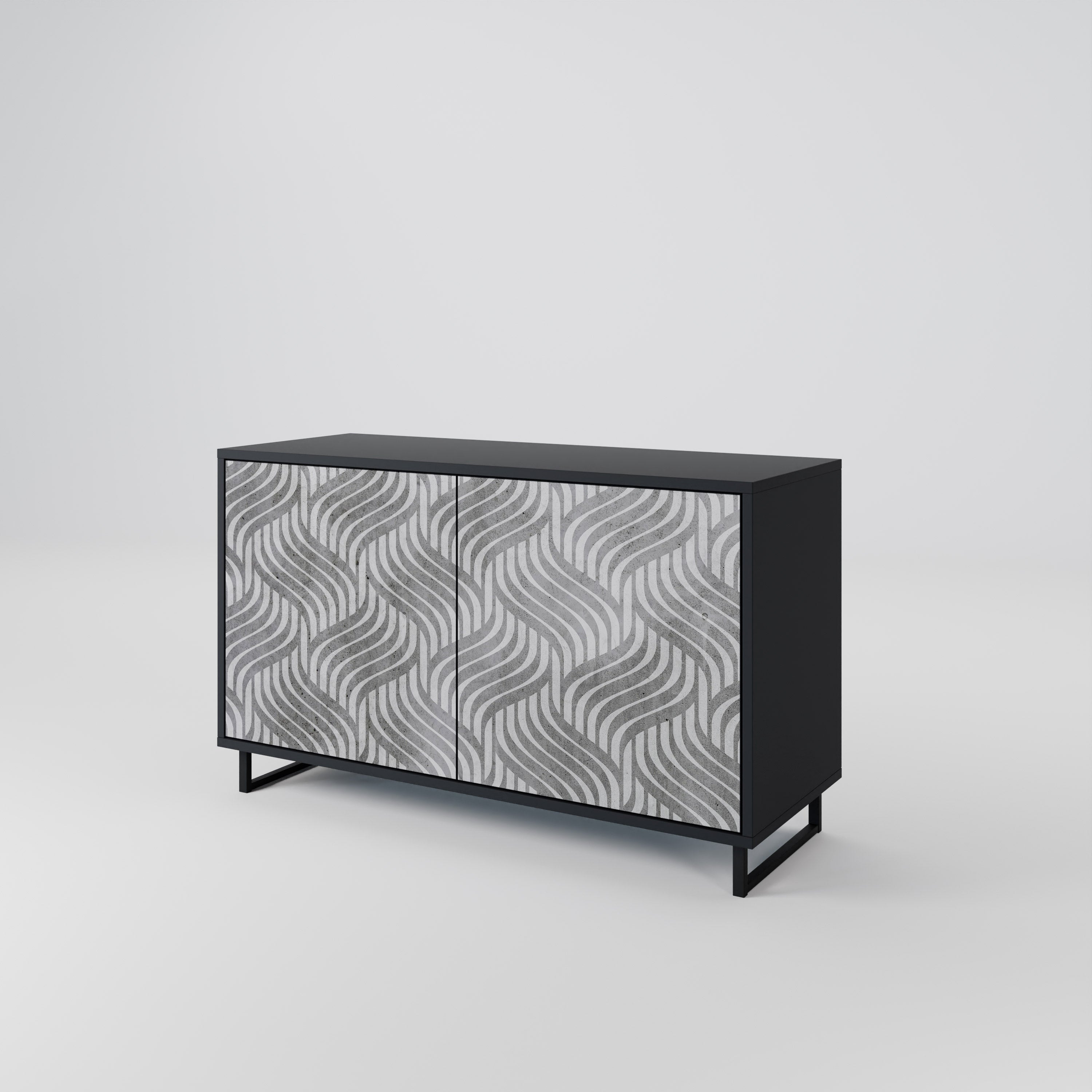 CONCRETE MOVEMENT 2-Door Sideboard in Black Finish