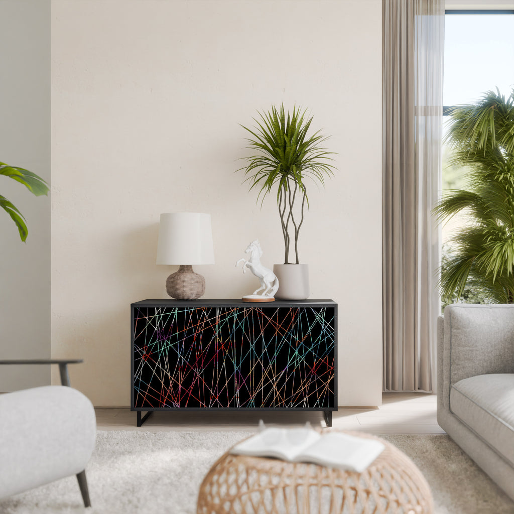 LUMINOUS SNARE 2-Door Sideboard in Black Finish