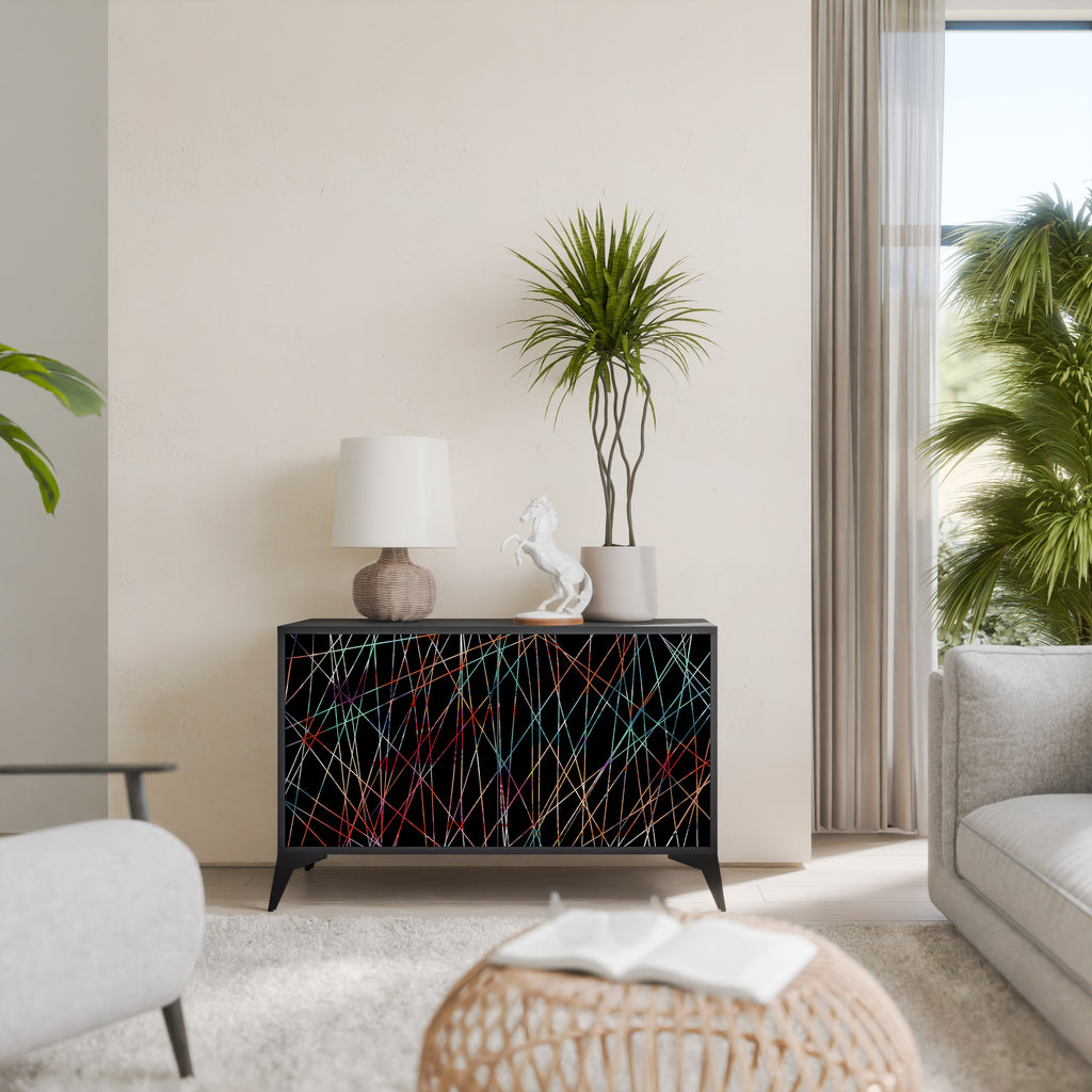 LUMINOUS SNARE 2-Door Sideboard in Black Finish