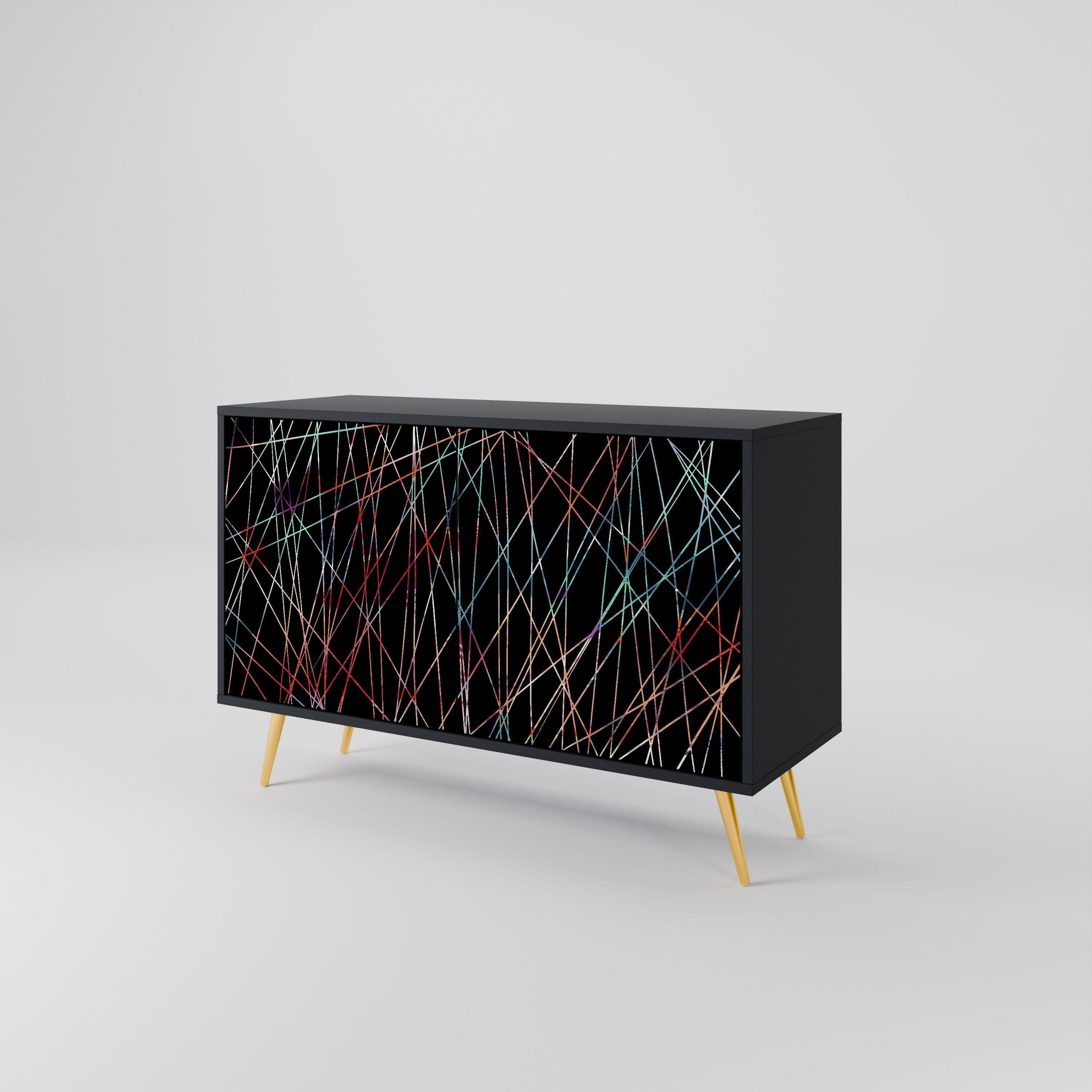 LUMINOUS SNARE 2-Door Sideboard in Black Finish