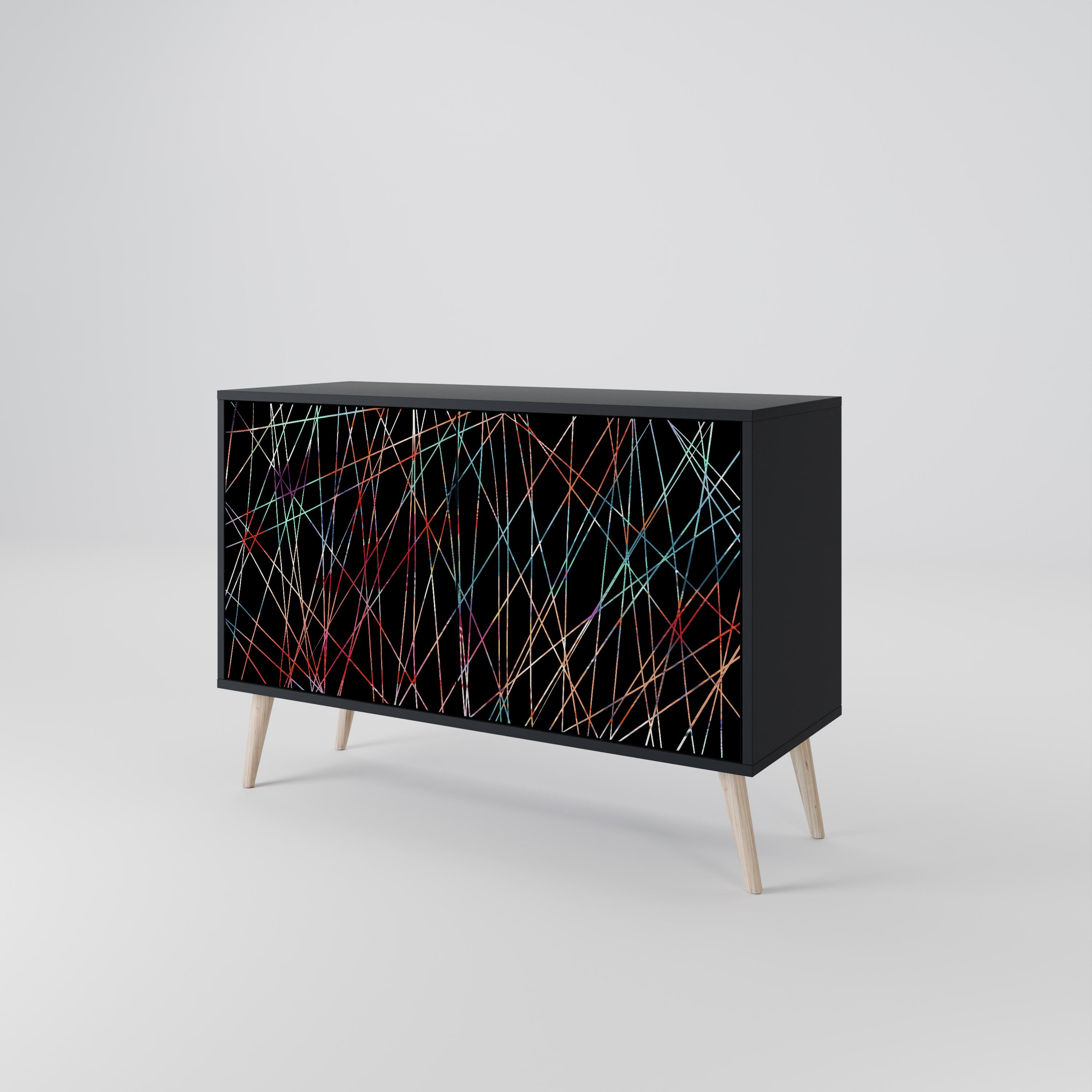 LUMINOUS SNARE 2-Door Sideboard in Black Finish