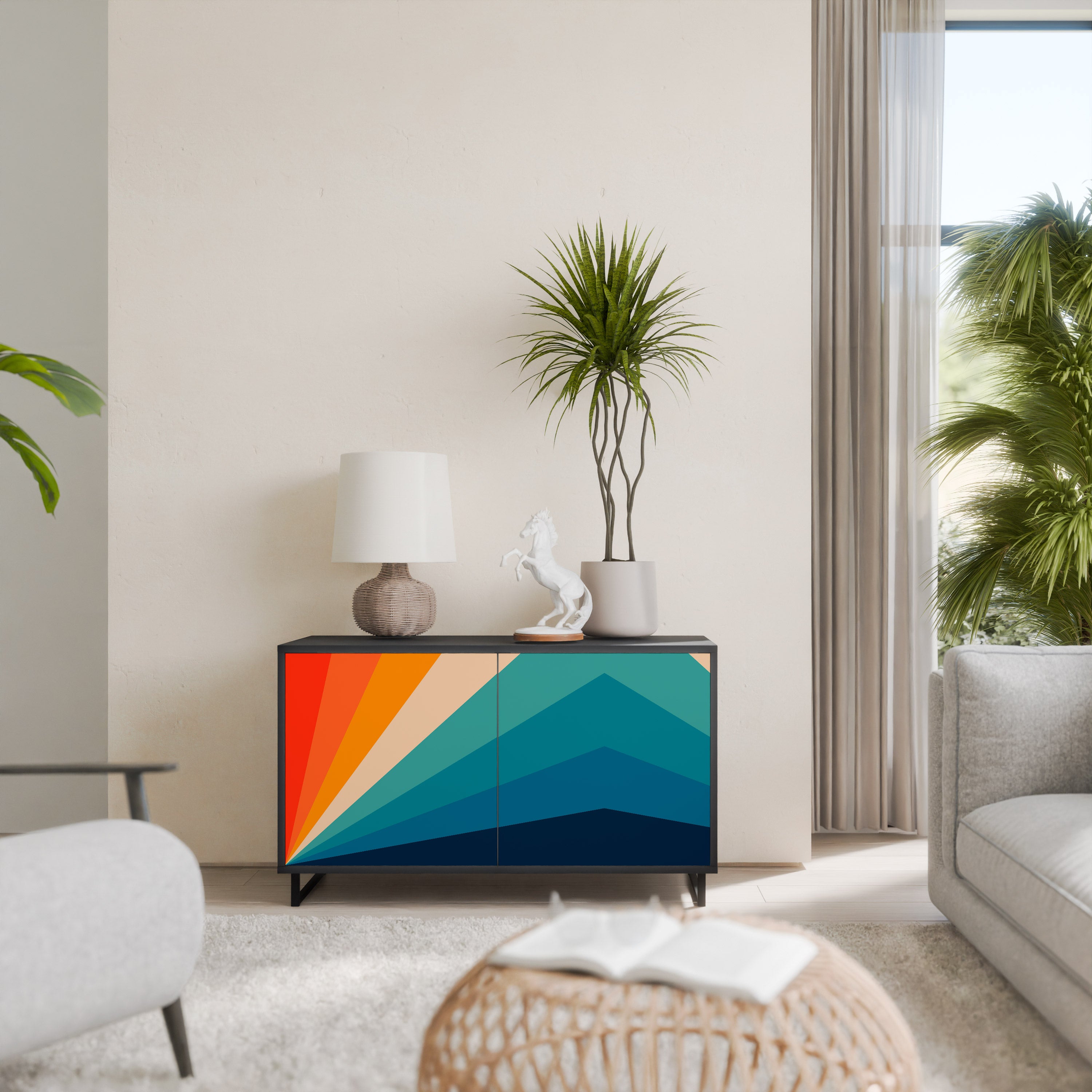 PRISM CONCUSSION 2-Door Sideboard in Black Finish