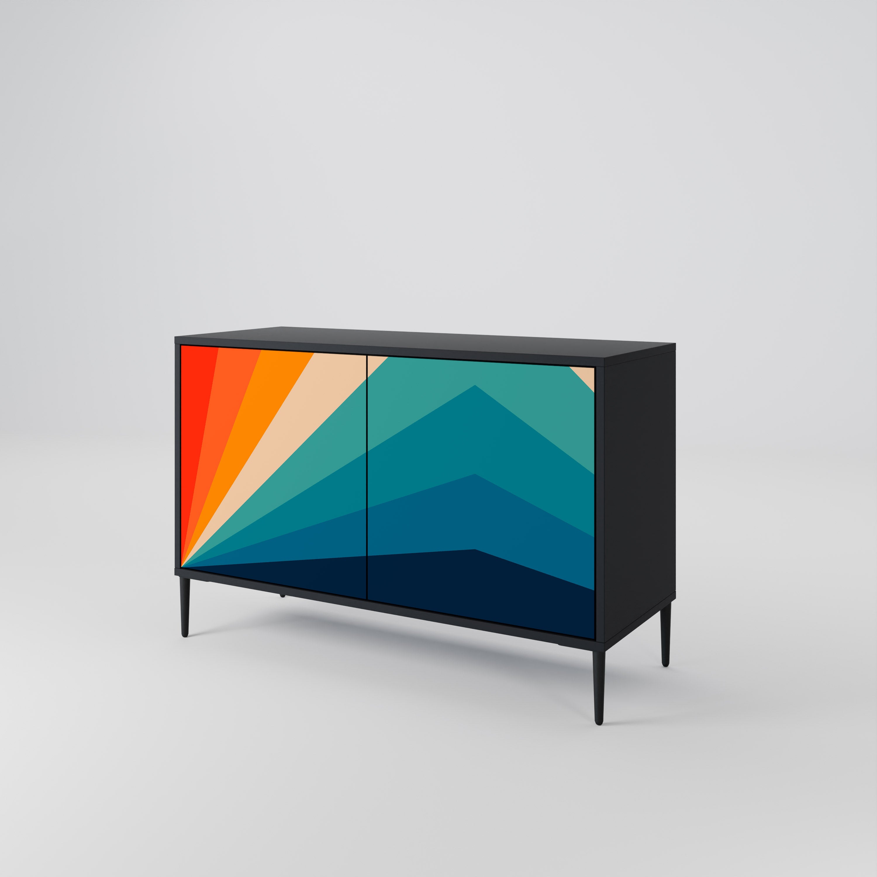PRISM CONCUSSION 2-Door Sideboard in Black Finish