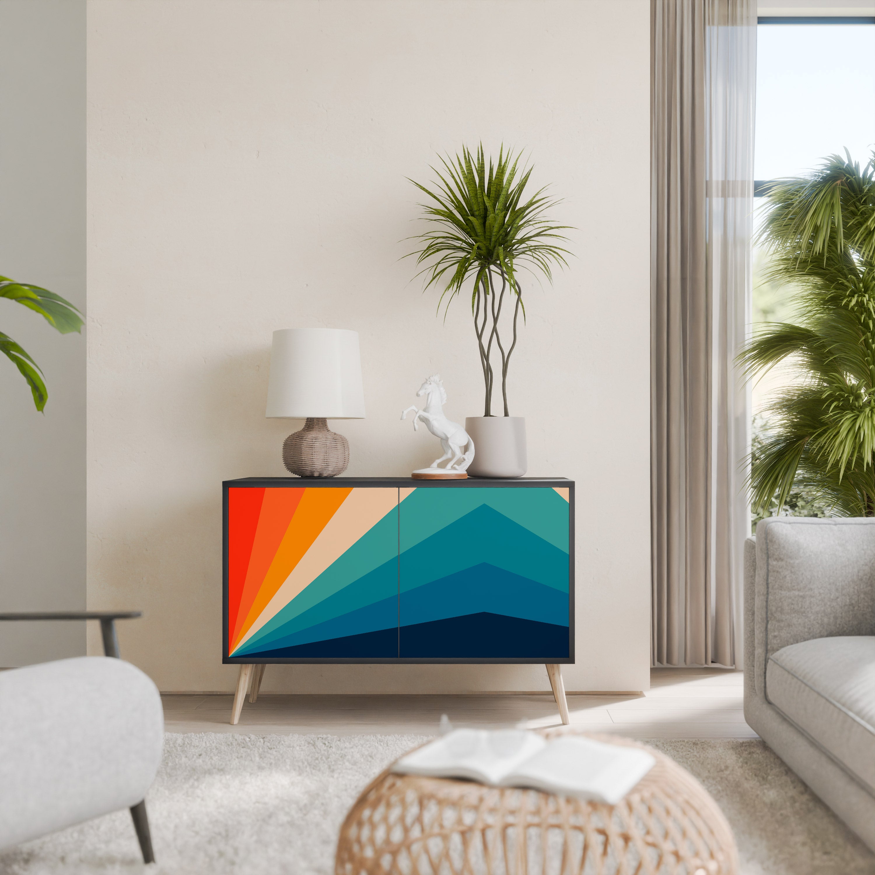 PRISM CONCUSSION 2-Door Sideboard in Black Finish