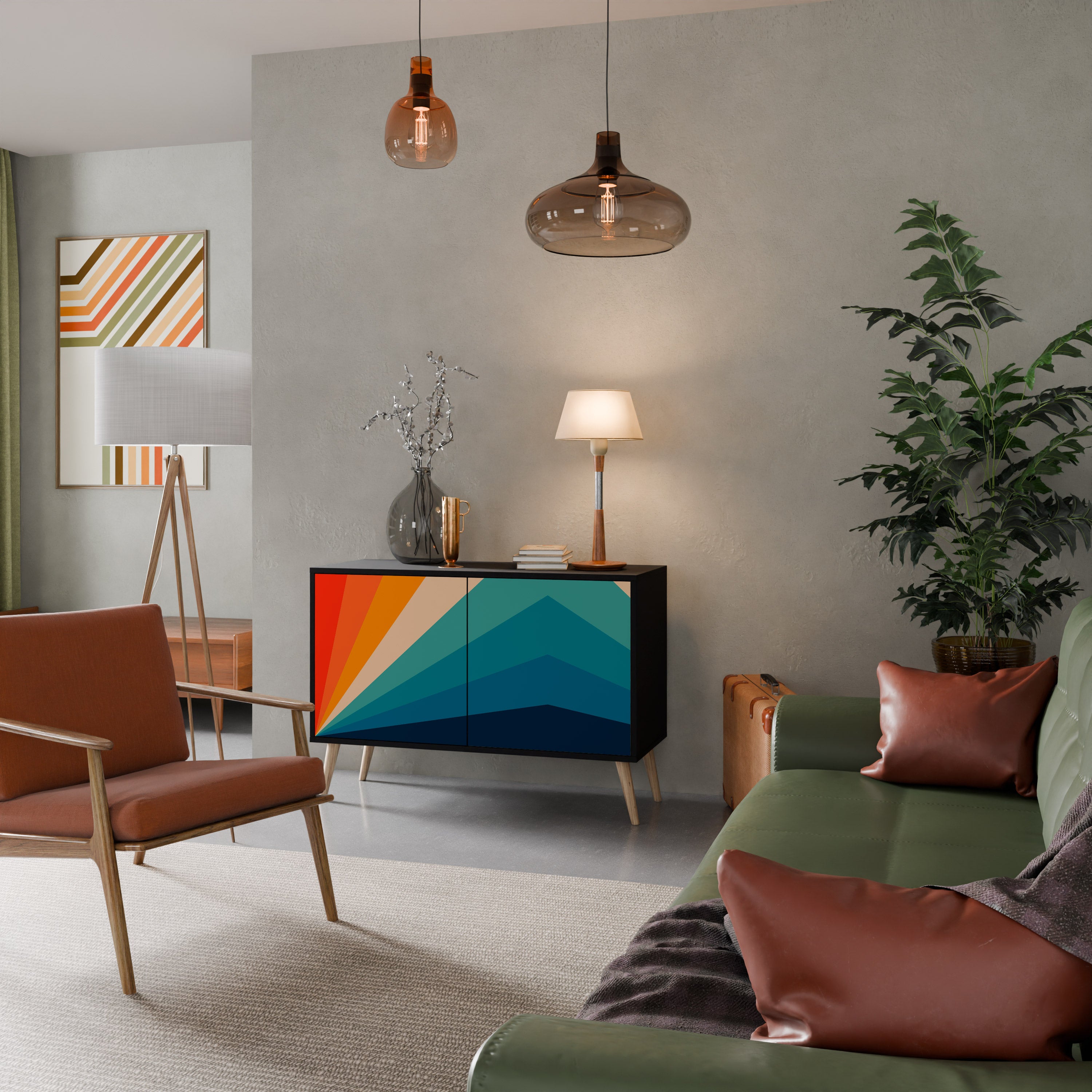 PRISM CONCUSSION 2-Door Sideboard in Black Finish