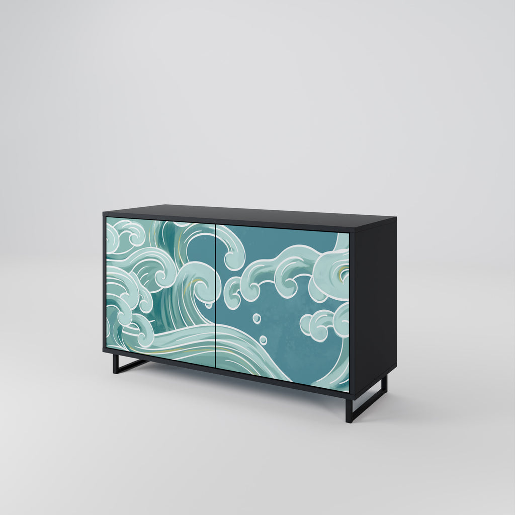 ASIAN SWAY 2-Door Sideboard in Black Finish
