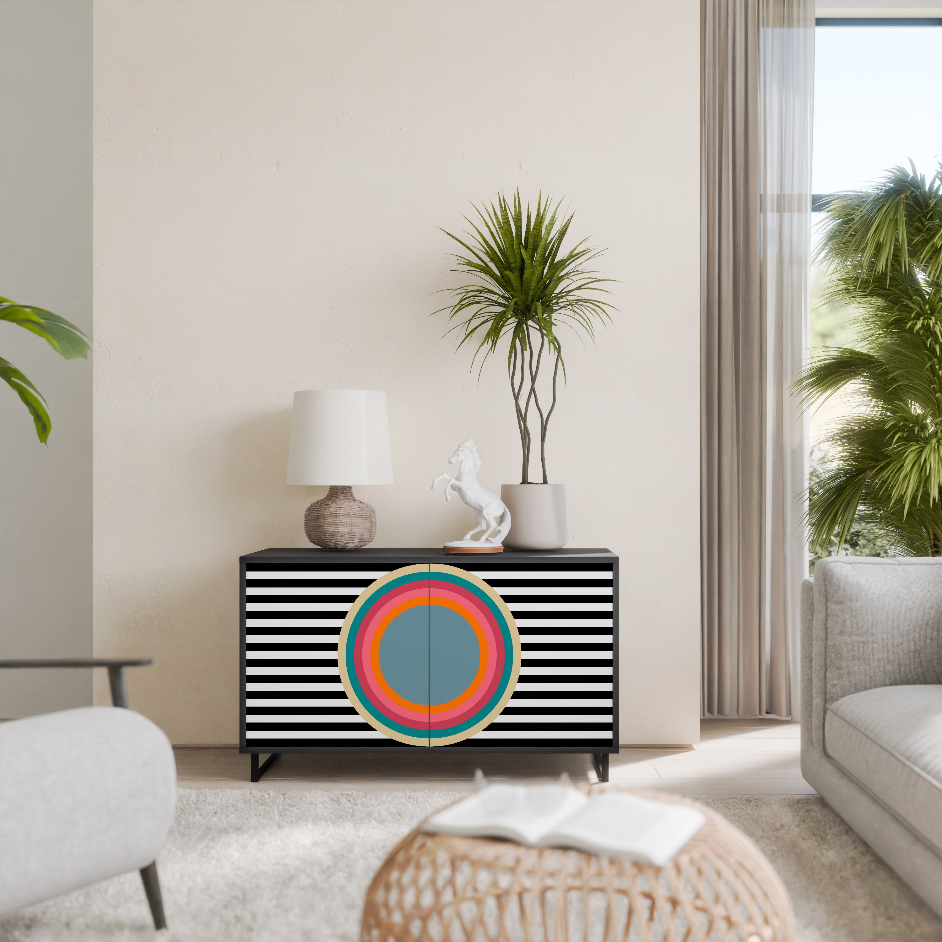 SPECTRA SHOWCASE 2-Door Sideboard in Black Finish