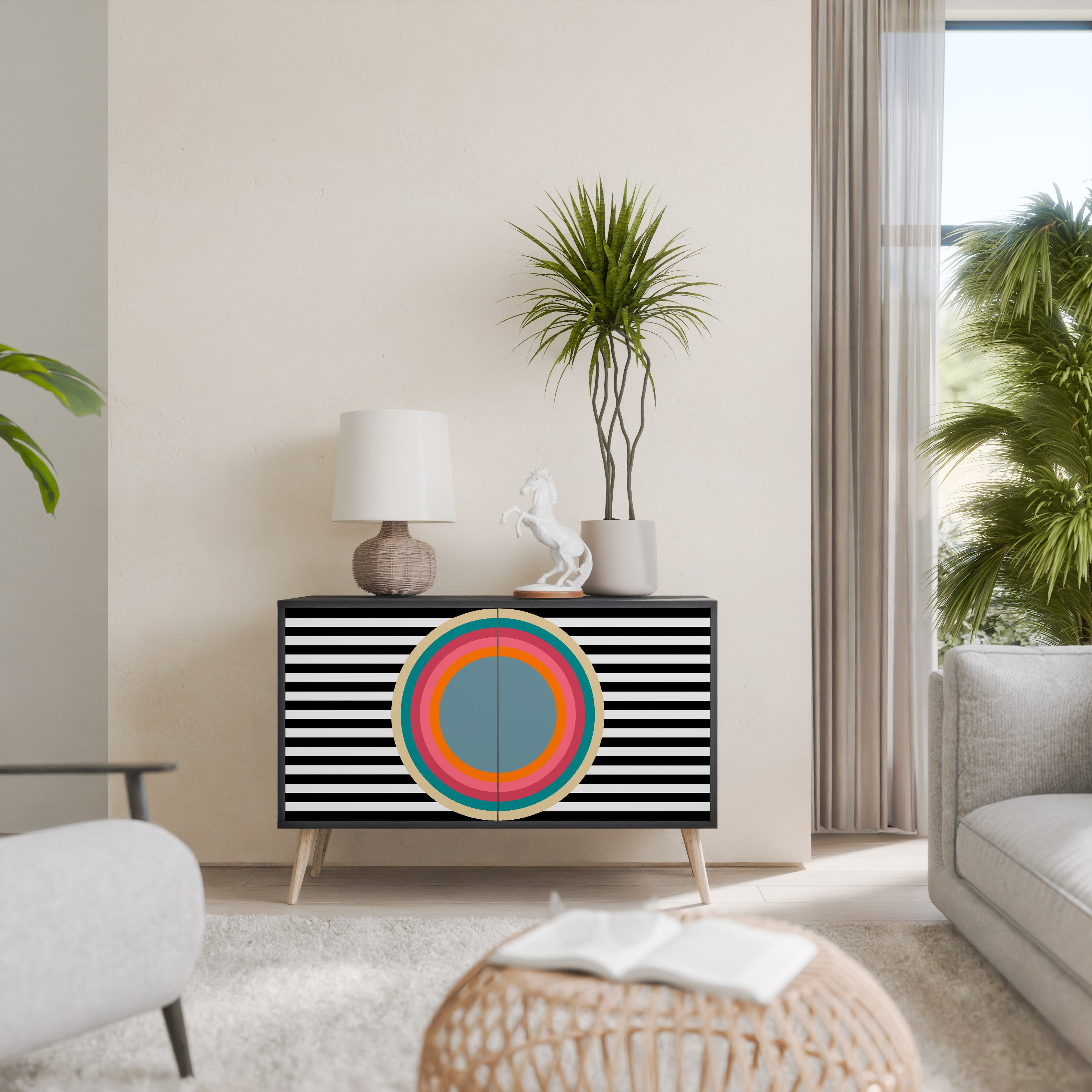 SPECTRA SHOWCASE 2-Door Sideboard in Black Finish