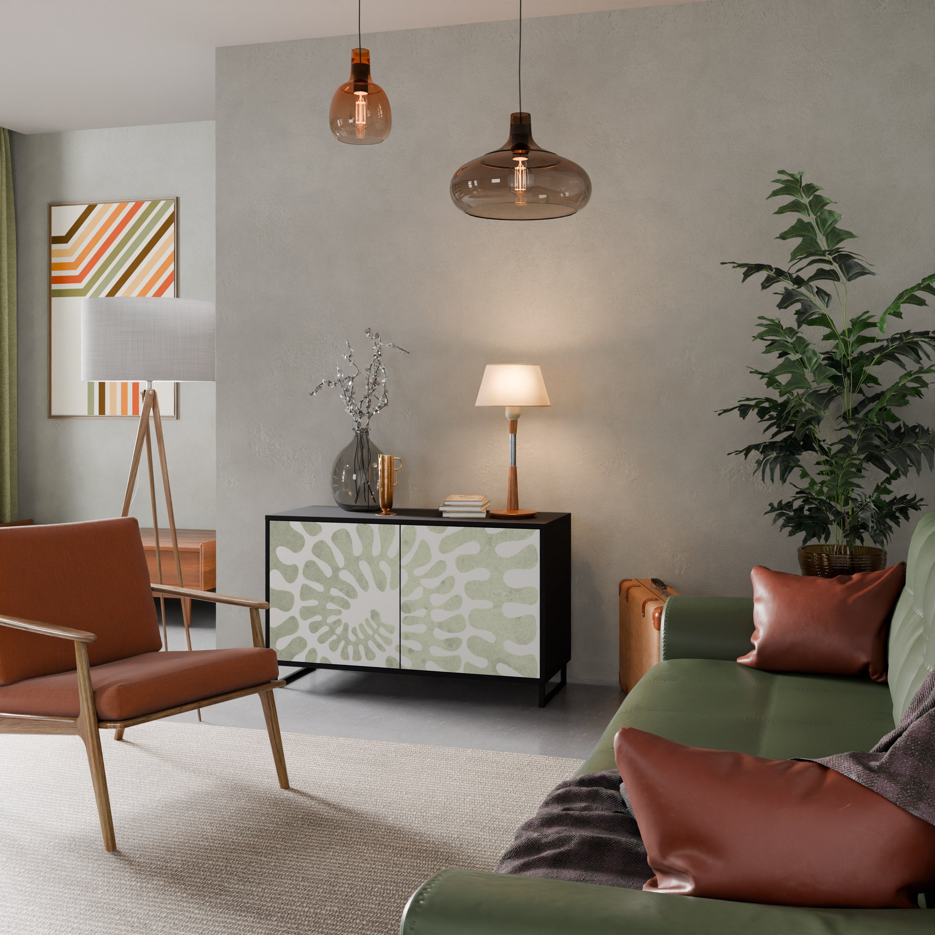 HELIX DANCE 2-Door Sideboard in Black Finish